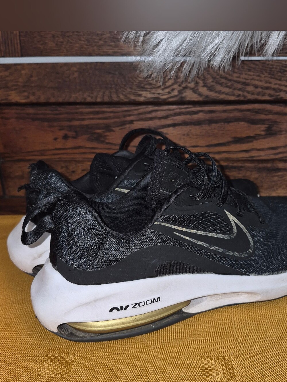 Nike Kids Black and Gold Air Zoom Sneakers